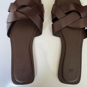 H&M Dark Brown Slide Sandals